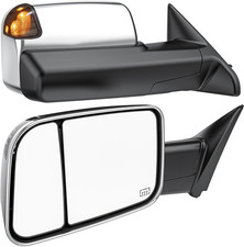 Smoked Power Heated Tow Mirrors Compatible with 2009-2018 Dodge Ram 1500 picture