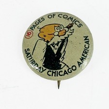 Vintage 1917 Greenduck Chicago American 16 Pages of Comics Newspaper Pinback picture