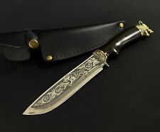 Wild Black Wolf - Ukrainian Custom Kitchen Hunting Fishing Military Knife Knives picture