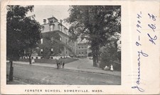 Foster School Somerville MA 1905 Postcard Boston Postmark Vintage picture