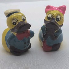 Vintage 1970s Wooden Duck Figural Pencil Sharpeners - Donald & Daisy Look-Alike picture