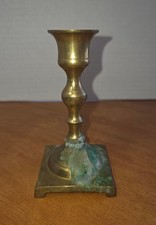 Vintage solid brass Candlestick with square base picture