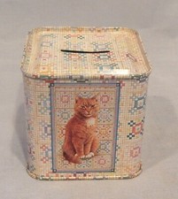 Hunkydory Cat Bank Tin Lesley Anne Ivory Made in England picture