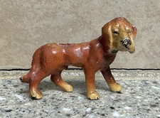 1950’s Wilton Cast Iron BLOODHOUND Dog 1.75” Paperweight Original Paint RARE picture