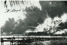 FLOYD WELCH Signed Photo WW II PEARL HARBOR USS MARYLAND AUTO COA  picture