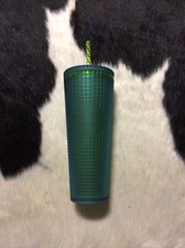 New Starbucks Winter 2022 Mountain Green Grid Tumbler Cup Venti 24 oz. picture