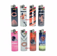 NEW 8pc LARGE size chicago bears NFL football bic lighters LIMITED EDITION picture