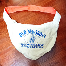 VINTAGE OLD NEWSBOYS GOODFELLOW ASSOCIATION NEWSPAPER CARRIER BAG LOOKS UNUSED picture