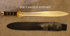 Roman-style Gladius-style Short Sword & Leather Scabbard, Keen Edged picture