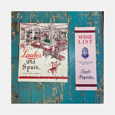 Vintage 1940s Rochester NY Laubes Old Spain Restaurant Menu & Wine List picture