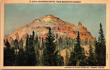 Beartooth Butte Hwy Linen Postcard UNP VTG Curteich Unused Vintage picture