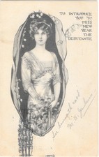Miss New Year The Debutante Art Nouveau Postcard Pueblo CO 1913 Litho picture