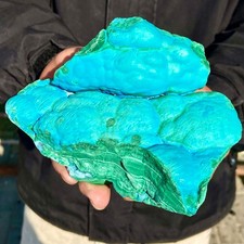 3.96LB Large natural blue-green silicon peacock stone repair and treatment picture