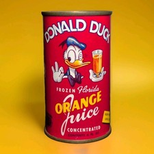 Vintage 1962 Walt Disney Donald Duck Orange Juice Can Excellent Graphics 3.75