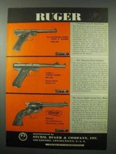 1954 Ruger Gun Ad - Standard; Mark I Target + picture