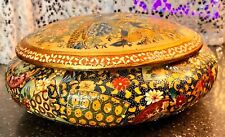 Covered Dish Bowl Asian deco Royal Satsuma Gold gilt Moriage  Hand Painted  Gift picture