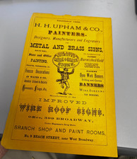 1870s Directory Page NYC Upham Painters Banners Engraved Metal & Brass Signs picture