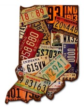 STATE OF INDIANA SHAPED LICENSE PLATES MAP 13