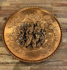  Vintage Embossed Copper Wall Plate 8