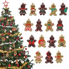 16 Pcs Gingerbread Man Ornaments for Christmas Tree, Soft Mini, Colorful  picture