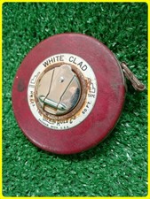 Vintage 1950's Lufkin Rule Co. White Clad Tape Measure 50ft.  Model HW223 picture