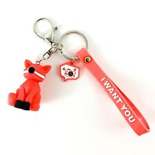Coral Pink Fox Keychain Charm Attachment I Want You Fidget Toy picture