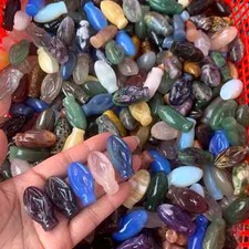 50pcs Natural Vaginal quartz mix small Source Of Life Carved vagina skullHealing picture