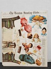 UNCUT 1895 Boston Sunday Globe Art Supplement - Thanksgiving Dinner Cutout  picture