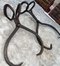 Vintage Antique Staatsburg Large Ice Tongs Pair picture