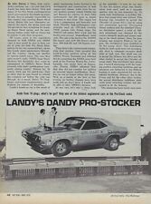 1970 Dick Landy Dodge Challenger Pro Stock Dragster Vintage Magazine Article Ad picture