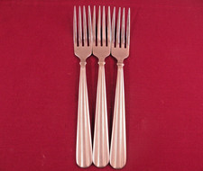 3 Dinner Forks Oneida Community Tennyson Frosted Stainless Flatware 7 3/4