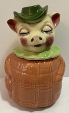 VINTAGE SHAWNEE POTTERY WINNIE PIG COOKIE JAR PIGGY BANK HEAD 1940’S RARE 11” picture