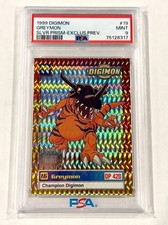 1999 Digimon Greymon PSA 9 Silver Prism Exclusive Preview #19 Holo LOW POP picture