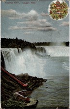 Niagara Falls General View Canada Crest Postcard Posted 1910 picture