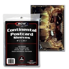1000 BCW Continental Postcard Soft Poly Sleeves 4 3/8x6 archival protectors picture