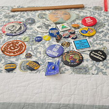 Lot Vintage Collectible Pinback Buttons  Pins NASA politics More Pop Culture picture