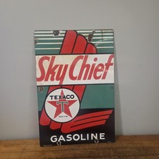 Vintage Skychief Texaco Pump Plate Dated 3-10-47  picture