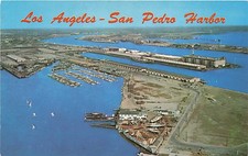 Postcard CA: Aerial View San Pedro Harbor, Los Angeles, California picture