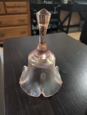Vtg Fenton Ruffled 75th Anniversary Rose Pink Iridescent Bell(read description) picture