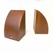 Vintage MCM Wooden Danish Teak Bookends 6.5” picture