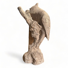 Large Stone Sculpture of an Ivory Billed Woodpecker on a Tree Branch 16