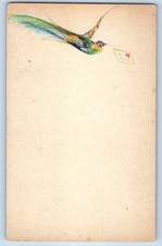 c1910's Bird Paradise With Letter Heart Hand Drawn Art Animals Antique Postcard picture