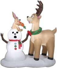 6' Caribou & Snowman Inflatable Fun Christmas Outdoor Holiday Decor picture
