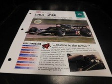 1977-1978 Lotus 78 John Player Special Spec Sheet Brochure Photo Poster  picture