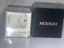 Movado PaperWeight  Crystal Clear Glass Square, No Clock, New In Box picture