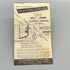 Vintage SAFE TV GUARD JFD Lightning Arrester rod advertisement Commandair  picture