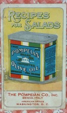 Vintage 1911 Pompeian Olive Oil Recipes for Salads recipe advertising booklet picture