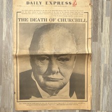 Daily Express Newspaper January 25, 1965 The Death of Churchill picture