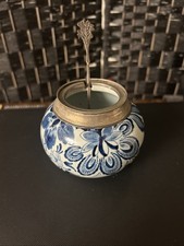 Vintage Sugar Jar with Spoon No Lid. Blue and White Floral Design. 1513 Holland picture