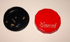 Vintage 1950s KISSPROOF makeup minicompact. 1 owner til now w/Shiney Rhinestones picture